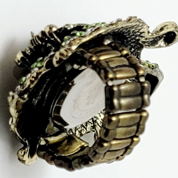 Turtle mother with baby on her back and green Iced out ring watch - Picture 5 of 7